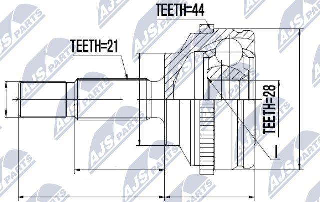 NTY NPZ-RE-043 - Шарнирный комплект, ШРУС, приводной вал autospares.lv