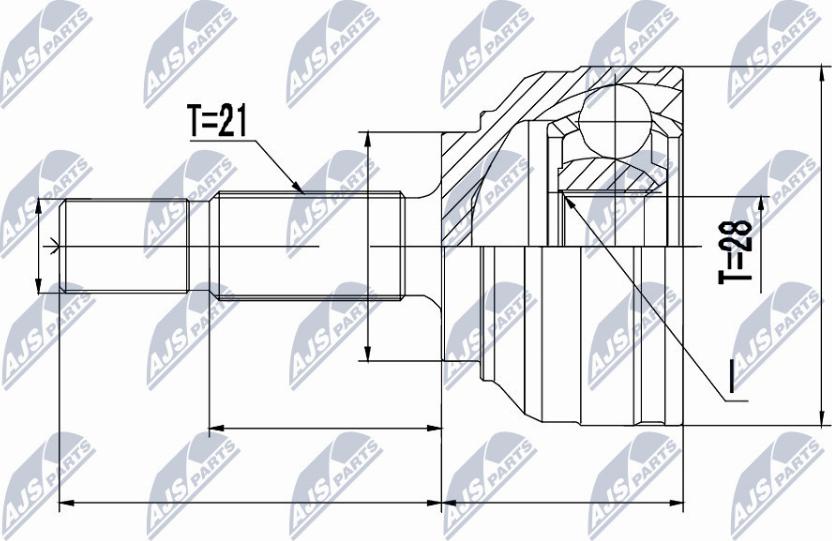 NTY NPZ-RE-054 - Шарнирный комплект, ШРУС, приводной вал autospares.lv