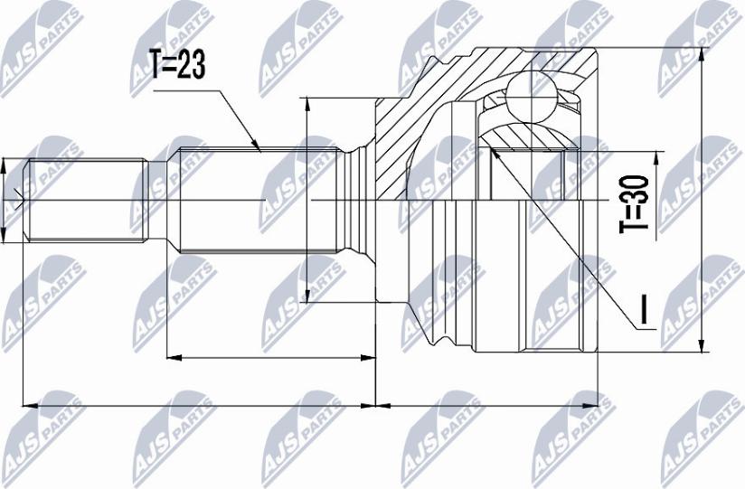 NTY NPZ-RE-053 - Шарнирный комплект, ШРУС, приводной вал autospares.lv