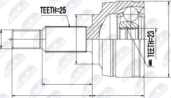 NTY NPZ-RE-002 - Шарнирный комплект, ШРУС, приводной вал autospares.lv