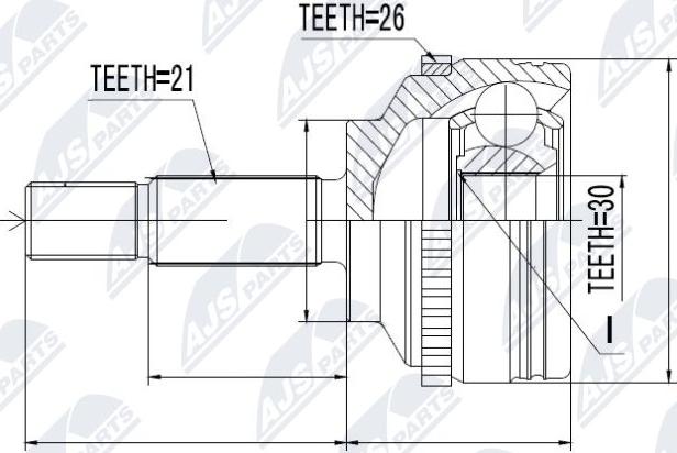 NTY NPZ-RE-012 - Шарнирный комплект, ШРУС, приводной вал autospares.lv