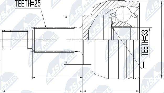 NTY NPZ-RE-017 - Шарнирный комплект, ШРУС, приводной вал autospares.lv