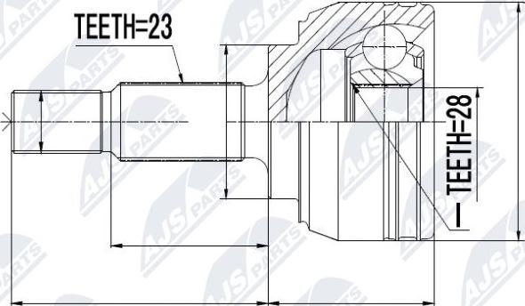 NTY NPZ-RE-028 - Шарнирный комплект, ШРУС, приводной вал autospares.lv