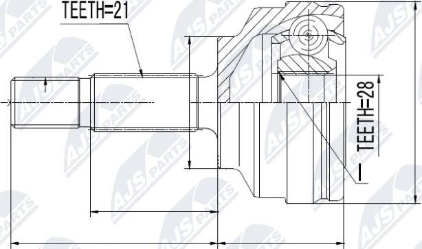 NTY NPZ-RE-022 - Шарнирный комплект, ШРУС, приводной вал autospares.lv