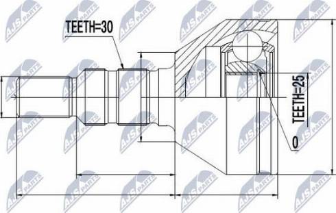 NTY NPZ-SA-001 - Шарнирный комплект, ШРУС, приводной вал autospares.lv