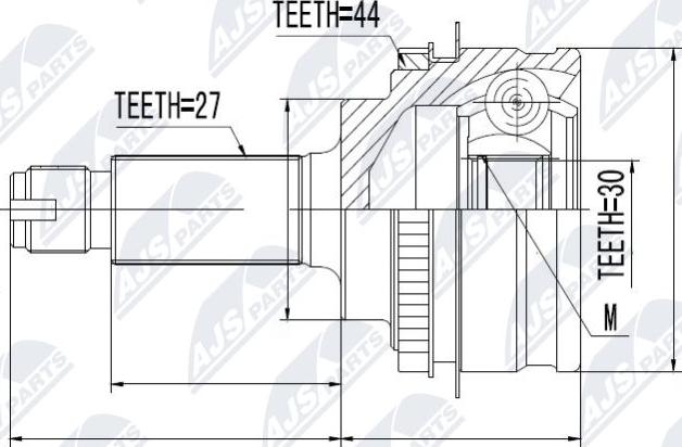 NTY NPZ-SB-013 - Шарнирный комплект, ШРУС, приводной вал autospares.lv