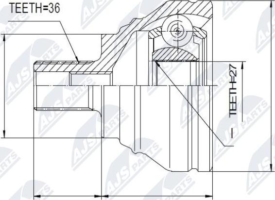 NTY NPZ-SK-009 - Шарнирный комплект, ШРУС, приводной вал autospares.lv