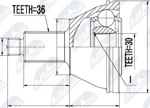 NTY NPZ-SK-002 - Шарнирный комплект, ШРУС, приводной вал autospares.lv