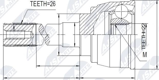 NTY NPZ-SU-006 - Шарнирный комплект, ШРУС, приводной вал autospares.lv