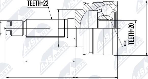 NTY NPZ-SU-012 - Шарнирный комплект, ШРУС, приводной вал autospares.lv