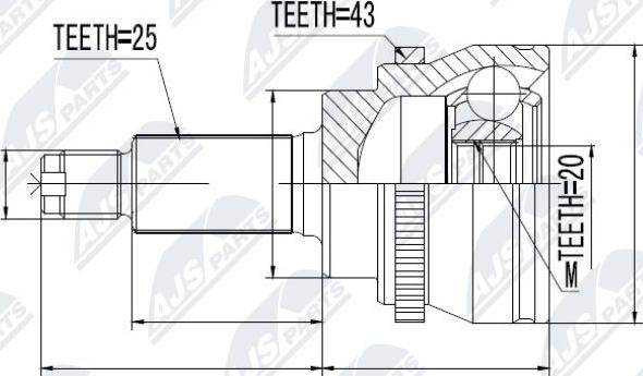 NTY NPZ-SU-033 - Шарнирный комплект, ШРУС, приводной вал autospares.lv