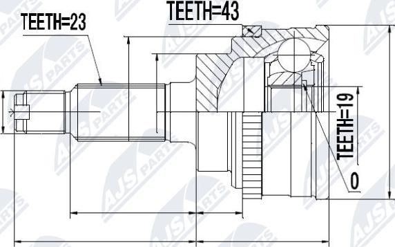 NTY NPZ-SU-021 - Шарнирный комплект, ШРУС, приводной вал autospares.lv