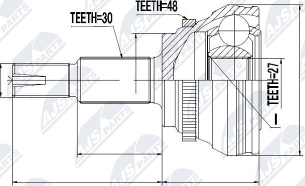 NTY NPZ-TY-094 - Шарнирный комплект, ШРУС, приводной вал autospares.lv