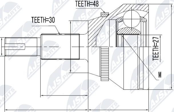 NTY NPZ-TY-091 - Шарнирный комплект, ШРУС, приводной вал autospares.lv