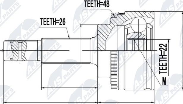 NTY NPZ-TY-057 - Шарнирный комплект, ШРУС, приводной вал autospares.lv