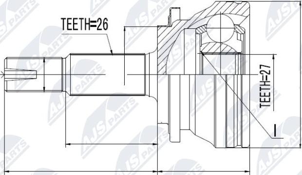 NTY NPZ-TY-064 - Шарнирный комплект, ШРУС, приводной вал autospares.lv