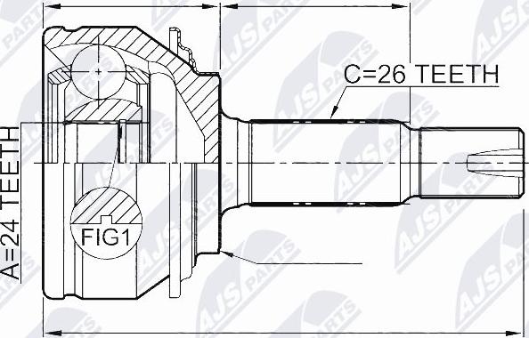 NTY NPZ-TY-065 - Шарнирный комплект, ШРУС, приводной вал autospares.lv