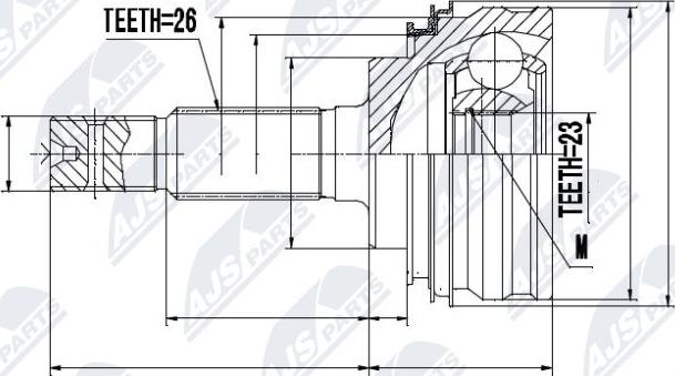 NTY NPZ-TY-005 - Шарнирный комплект, ШРУС, приводной вал autospares.lv