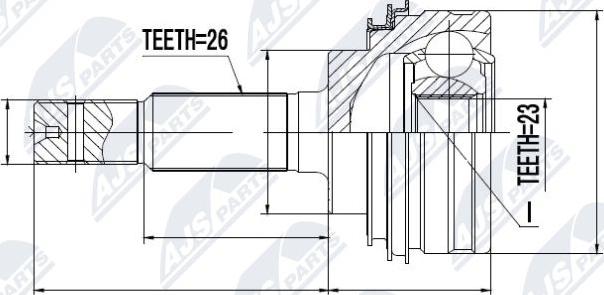 NTY NPZ-TY-000 - Шарнирный комплект, ШРУС, приводной вал autospares.lv