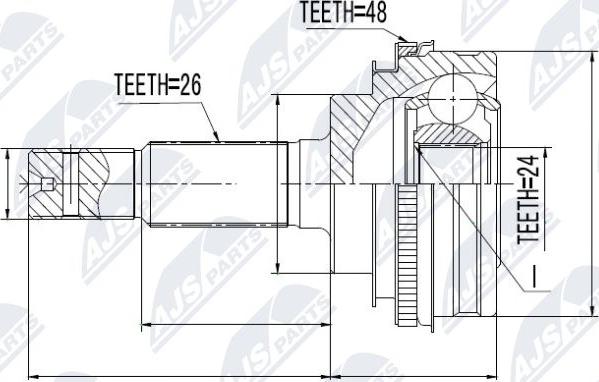 NTY NPZ-TY-001 - Шарнирный комплект, ШРУС, приводной вал autospares.lv