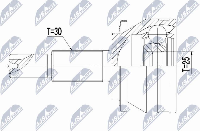 NTY NPZ-TY-007 - Шарнирный комплект, ШРУС, приводной вал autospares.lv