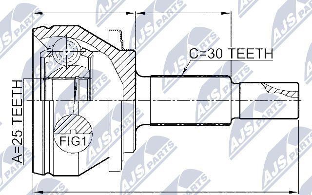 NTY NPZ-TY-014 - Шарнирный комплект, ШРУС, приводной вал autospares.lv