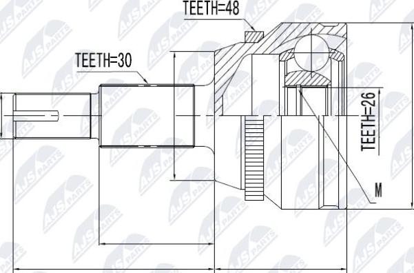 NTY NPZ-TY-010 - Шарнирный комплект, ШРУС, приводной вал autospares.lv