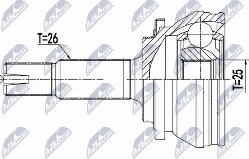 NTY NPZ-TY-013 - Шарнирный комплект, ШРУС, приводной вал autospares.lv