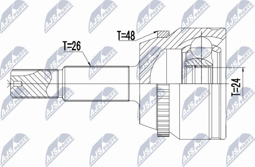 NTY NPZ-TY-017 - Шарнирный комплект, ШРУС, приводной вал autospares.lv