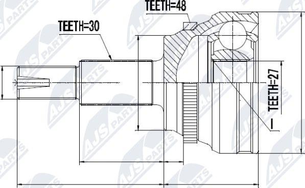 NTY NPZ-TY-089 - Шарнирный комплект, ШРУС, приводной вал autospares.lv