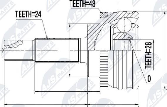 NTY NPZ-TY-080 - Шарнирный комплект, ШРУС, приводной вал autospares.lv