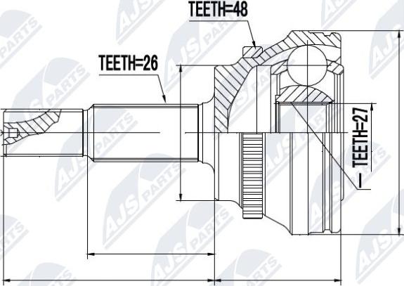 NTY NPZ-TY-081 - Шарнирный комплект, ШРУС, приводной вал autospares.lv