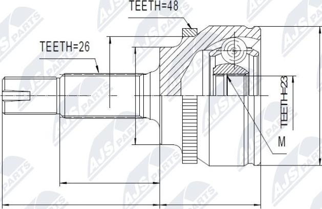 NTY NPZ-TY-082 - Шарнирный комплект, ШРУС, приводной вал autospares.lv