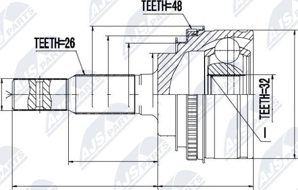 NTY NPZ-TY-030 - Шарнирный комплект, ШРУС, приводной вал autospares.lv