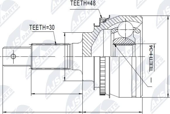 NTY NPZ-TY-029 - Шарнирный комплект, ШРУС, приводной вал autospares.lv