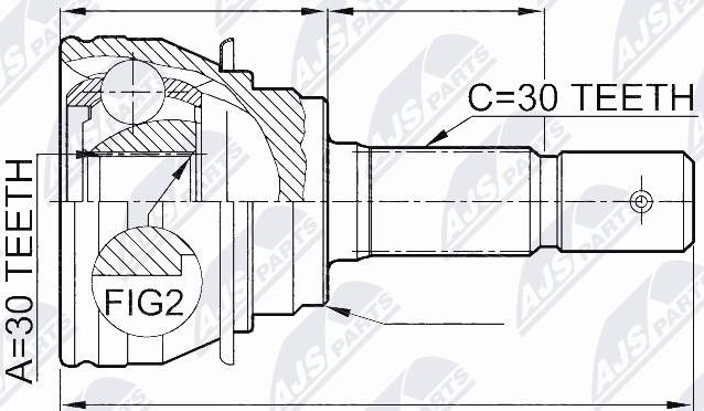 NTY NPZ-TY-020 - Шарнирный комплект, ШРУС, приводной вал autospares.lv