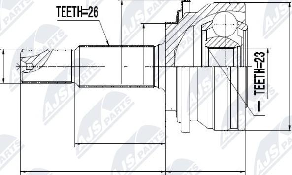 NTY NPZ-TY-079 - Шарнирный комплект, ШРУС, приводной вал autospares.lv