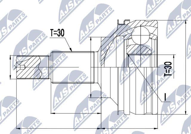 NTY NPZ-TY-074 - Шарнирный комплект, ШРУС, приводной вал autospares.lv