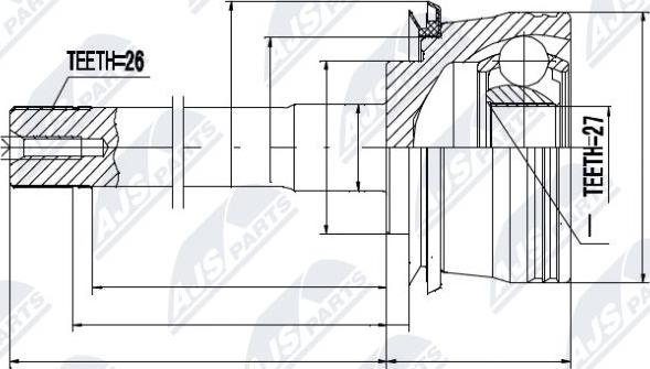 NTY NPZ-TY-078 - Шарнирный комплект, ШРУС, приводной вал autospares.lv