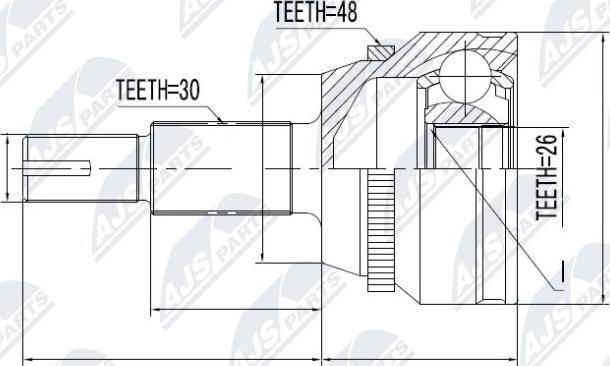 NTY NPZ-TY-077 - Шарнирный комплект, ШРУС, приводной вал autospares.lv