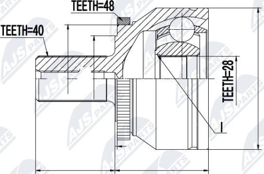 NTY NPZ-VV-019 - Шарнирный комплект, ШРУС, приводной вал autospares.lv