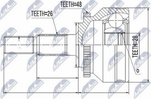 NTY NPZ-VV-010 - Шарнирный комплект, ШРУС, приводной вал autospares.lv