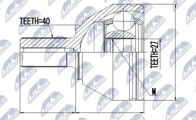 NTY NPZ-VV-018 - Шарнирный комплект, ШРУС, приводной вал autospares.lv