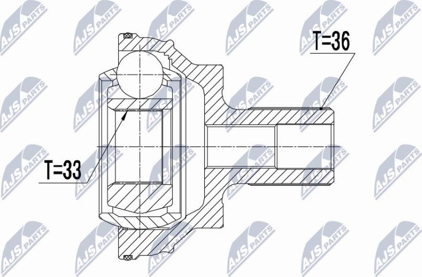 NTY NPZ-VW-043 - Шарнирный комплект, ШРУС, приводной вал autospares.lv