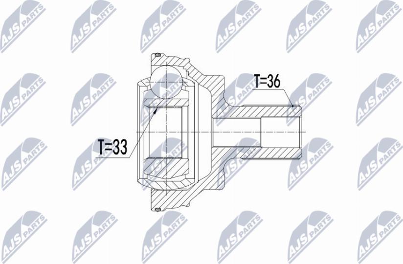 NTY NPZ-VW-047 - Шарнирный комплект, ШРУС, приводной вал autospares.lv