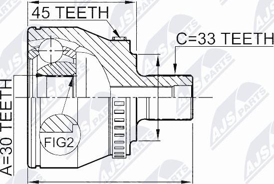 NTY NPZ-VW-008 - Шарнирный комплект, ШРУС, приводной вал autospares.lv