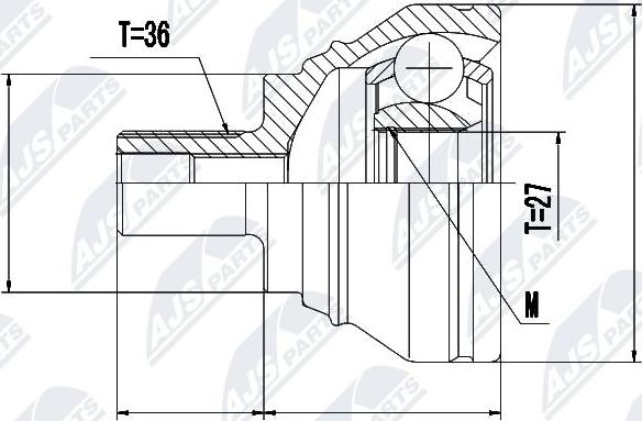 NTY NPZ-VW-019 - Шарнирный комплект, ШРУС, приводной вал autospares.lv