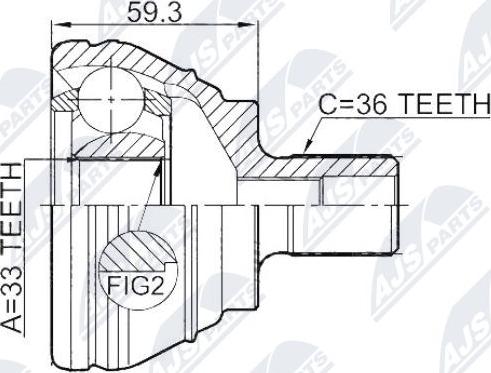 NTY NPZ-VW-039 - Шарнирный комплект, ШРУС, приводной вал autospares.lv