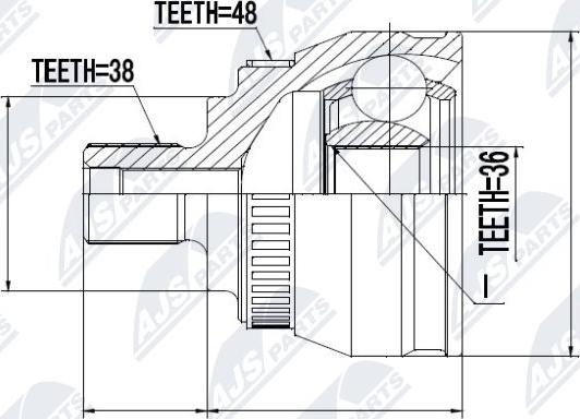 NTY NPZ-VW-029 - Шарнирный комплект, ШРУС, приводной вал autospares.lv