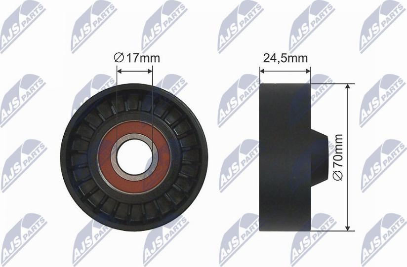 NTY RNK-AR-012 - Направляющий ролик, клиновой ремень autospares.lv